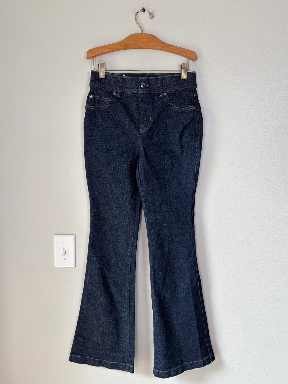 SPANX Dark Wash EveryWear Stretch Pull On Flare Jeans